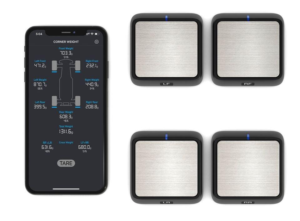 Powerhobby SCWS2000 Bluetooth RC Corner Weight Scale System w/ 4 Scales