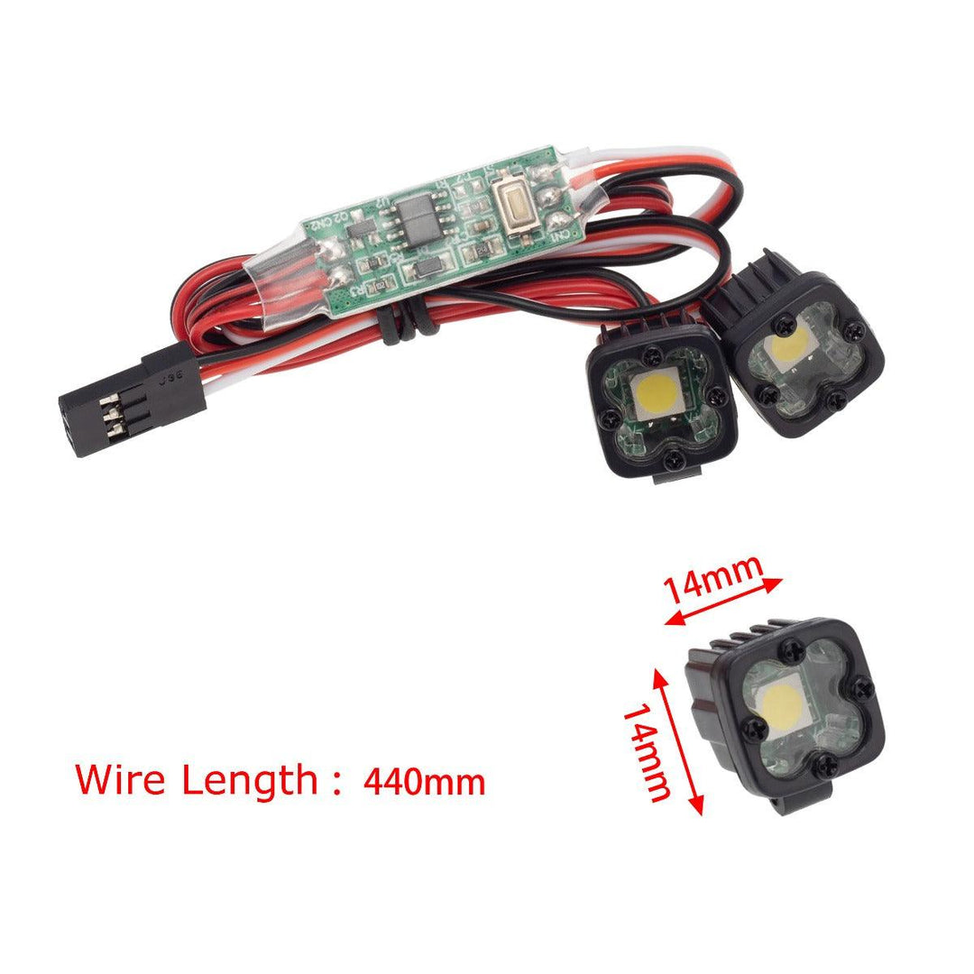 PowerHobby RC LED Lights Headlights Spotlight w/ Controller for 1/10 1/8