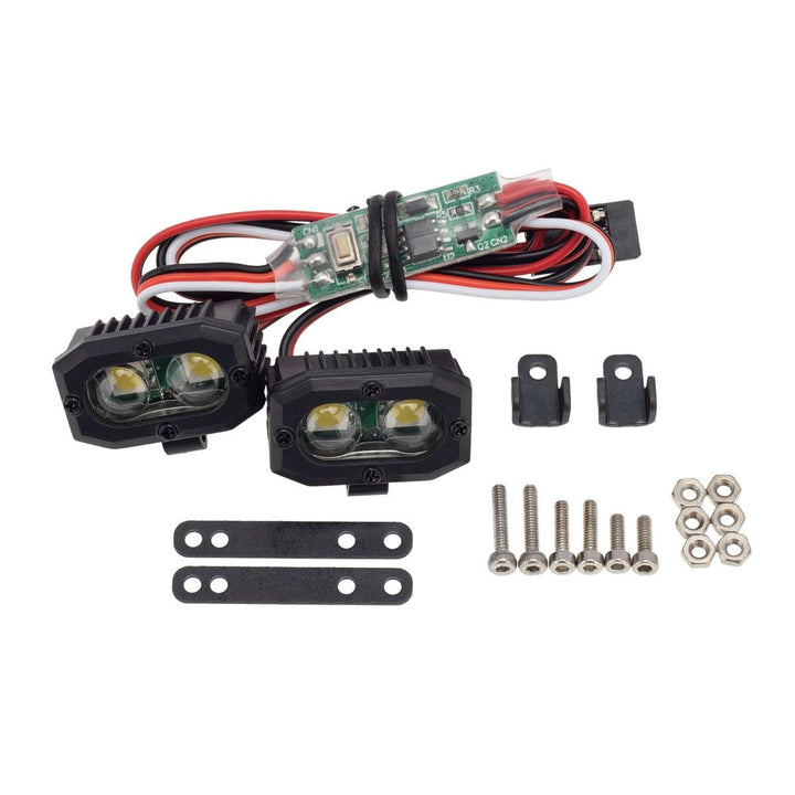 PowerHobby RC Double lamp LED Lights Headlights Spotlight w/ Controller for 1/10 1/8