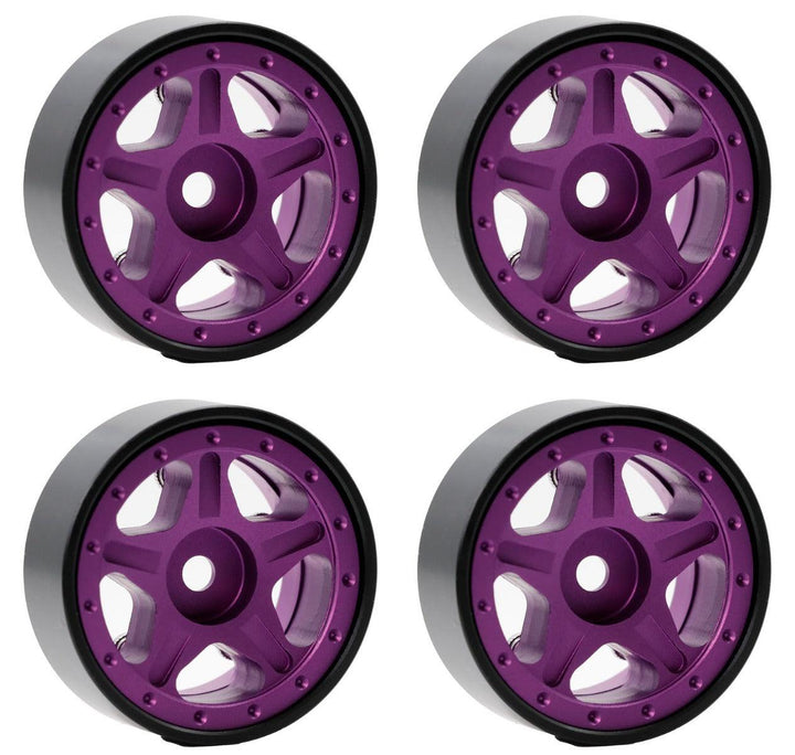 Powerhobby Z2 1.0" Aluminum Beadlock Crawler Wheels Purple 1/24 Axial SCX24 C10
