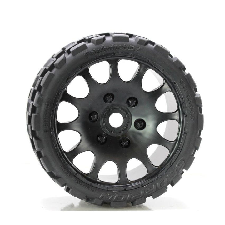 Powerhobby Scorpion Belted Monster Truck Tires / Wheels w 17mm Hex (2) Race