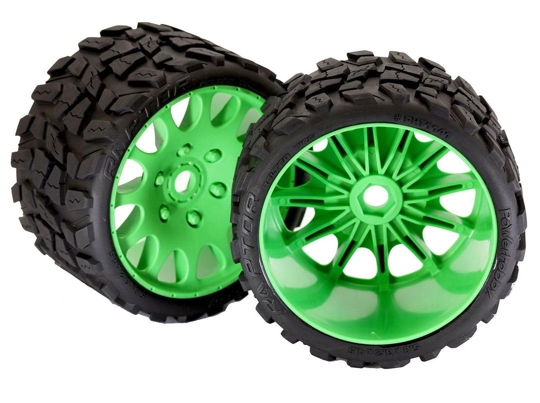 Green Student Question Icon Powerhobby Raptor Belted Monster Truck Tires / Wheels w 17mm Hex (2) S