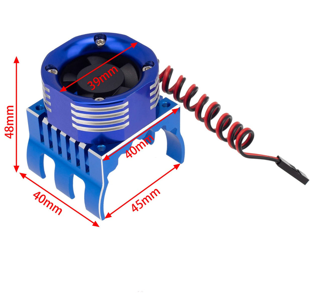 PowerHobby 1/8 Aluminum High Speed LED Lights Cooling Fan Heatsink Mount Blue
