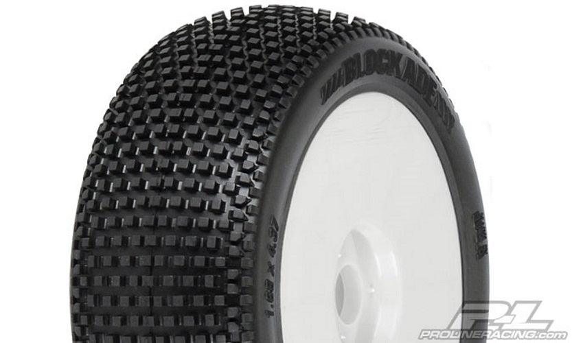 Pro-line 9039-33 Blockade M4 Soft Off-Road Buggy Tires Mounted On V2 White Wheels