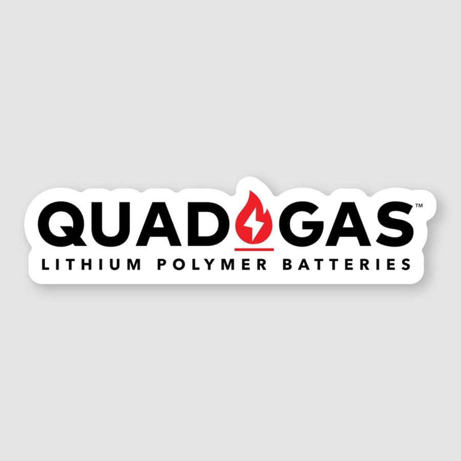 Quad Gas Logo 2.87″ × 0.75″ Sticker w/ Black Letters + White Trim at WREKD Co.