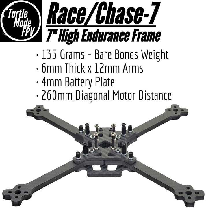 Race/Chase-7 - 3500mAh / Accessorized 7" High Endurance Frame, by TurtleModeFPV (Choose Options)