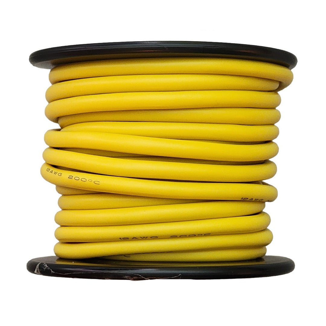 Cut To Length 12AWG Silicone Wire - Yellow