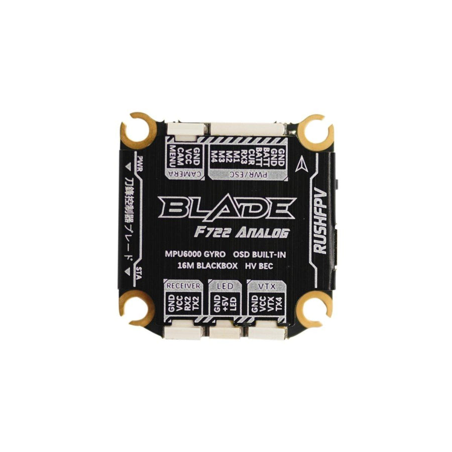 RUSHFPV Blade F722 Analog Stack + 60A Super 3-6S BLHeli_32 96kHz 4-in-1 ESC - 30x30mm at WREKD Co.