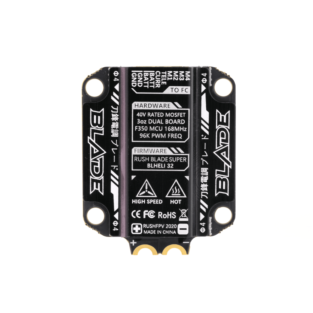 RUSHFPV Blade F722 Analog Stack + 60A Super 3-6S BLHeli_32 96kHz 4-in-1 ESC - 30x30mm at WREKD Co.