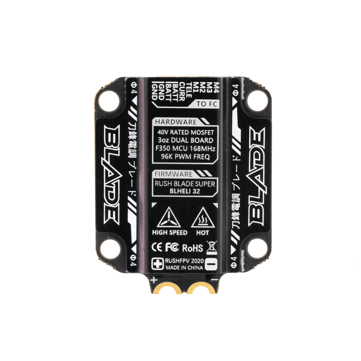 RUSHFPV Rush Blade F722 Analog Stack + Rush Blade Super 3-6S BLHeli_32 60A 96kHz 4in1 ESC & Rush Tank II VTX - 30x30mm at WREKD Co.