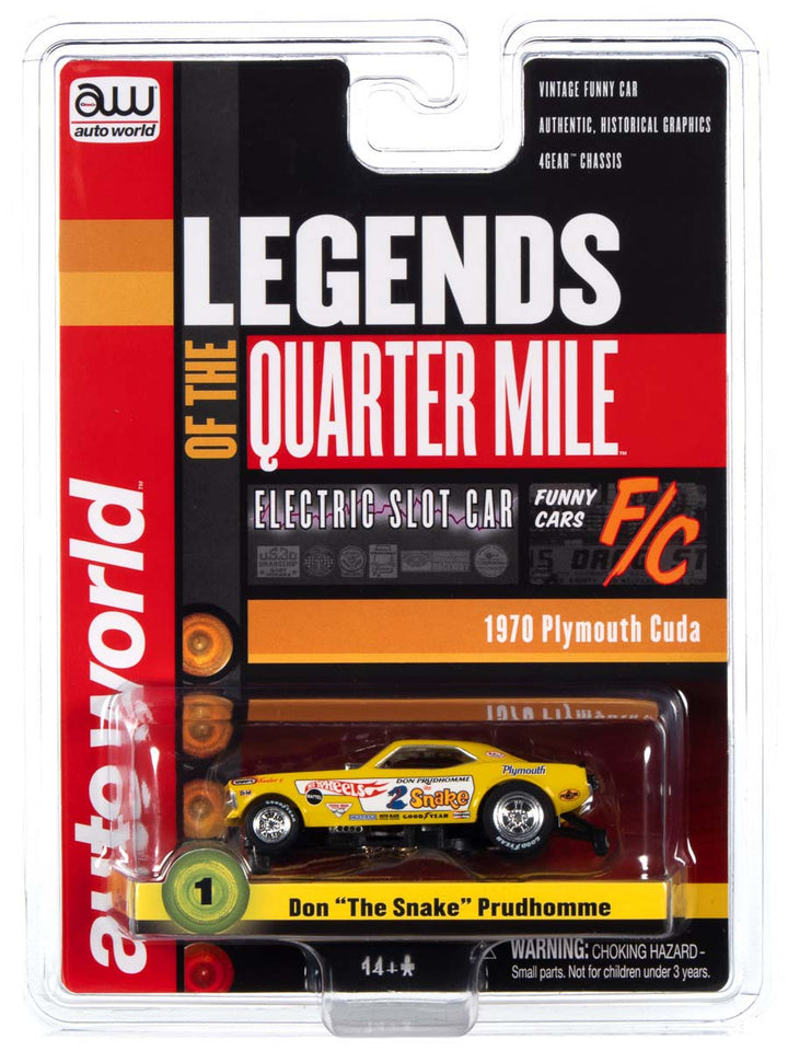 Auto World 4Gear Don The Snake Prudhomme Plymouth Cuda AFX HO Slot Car