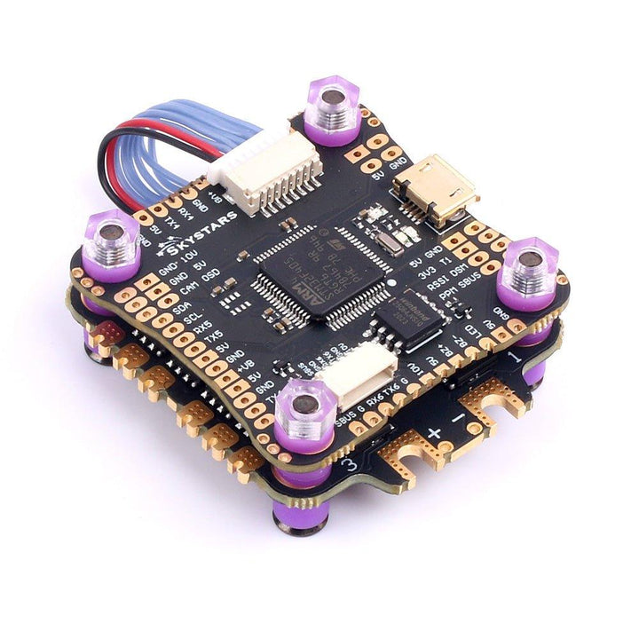 Skystars F4 F405 Flight controller and 45A Blheli-S ESC fly tower stack - 30x30mm at WREKD Co.