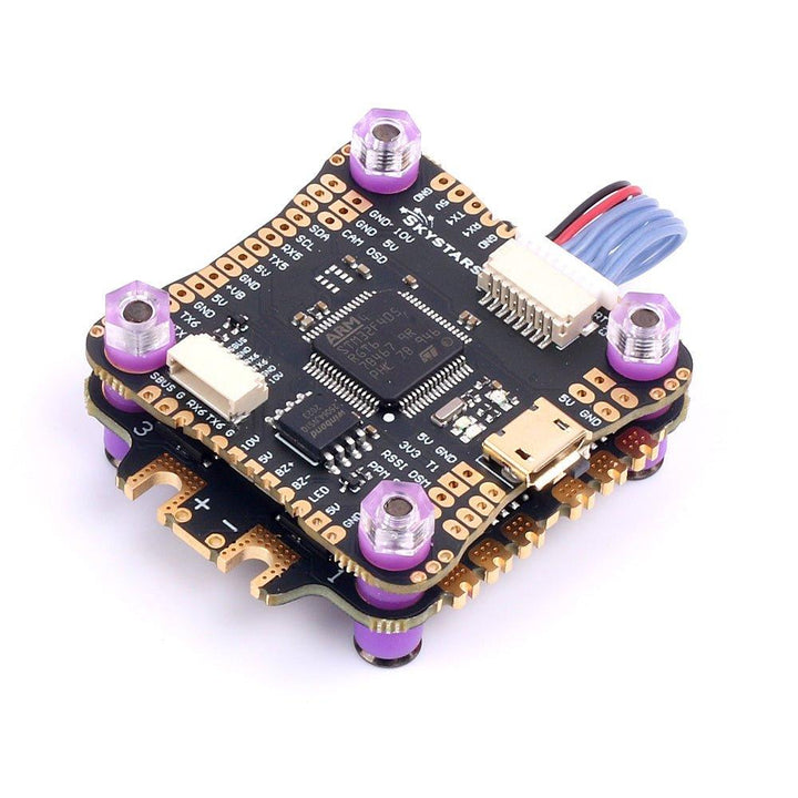 Skystars F4 F405 Flight controller and 45A Blheli-S ESC fly tower stack - 30x30mm at WREKD Co.