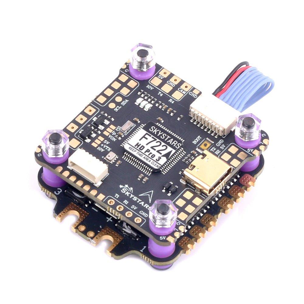 Skystars F7HD Pro 3 Flight controller and KO45A Blheli-32 128KHz ESC Stack - 30x30mm at WREKD Co.