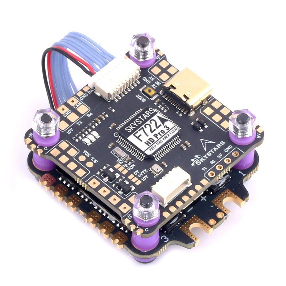 Skystars F7HD Pro 3 Flight controller and KO45A Blheli-32 128KHz ESC Stack - 30x30mm at WREKD Co.