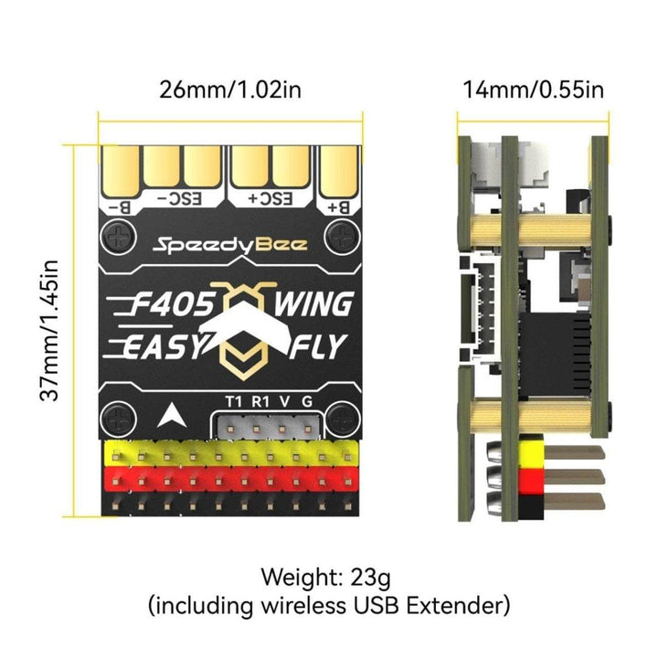 SpeedyBee F405 WING APP Mini 2-6S Fixed Wing Flight Controller at WREKD Co.