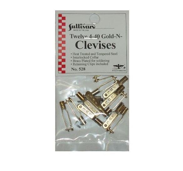 Sullivan 528 4-40 Gold-N-Clevises (12)