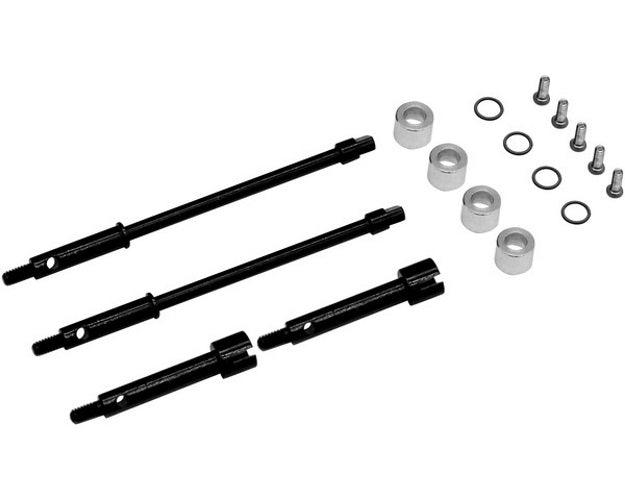 Hot Racing SXTF39W04 +4mm Steel Drive Axles Axial SCX24