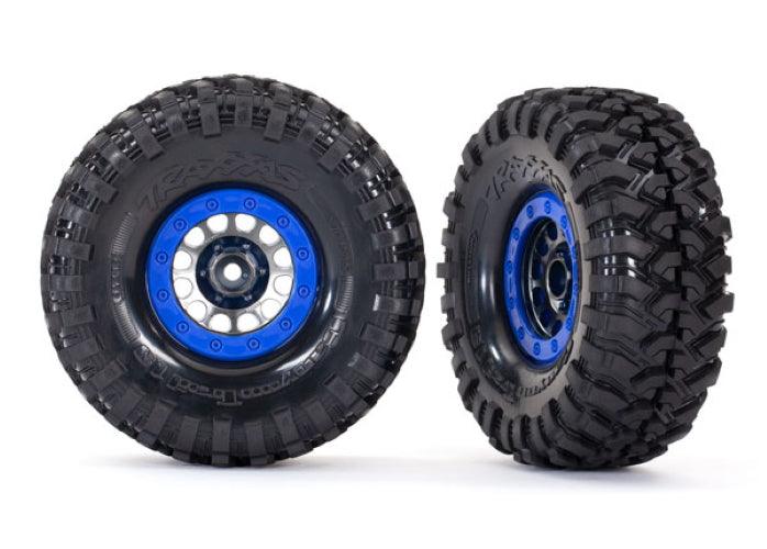 Traxxas Tires and Wheels (Method 105 1.9' Black/Chrome Blue Beadlock Style Wheel)