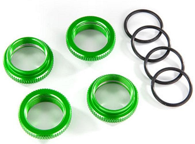 Traxxas Spring Retainer (Adjuster) Green Anodized Aluminum Shocks (4) Maxx