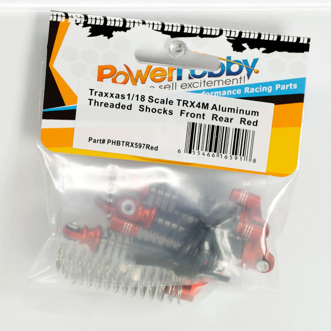 Powerhobby Aluminum 51mm Long Travel Shocks Red FOR Traxxas TRX-4M