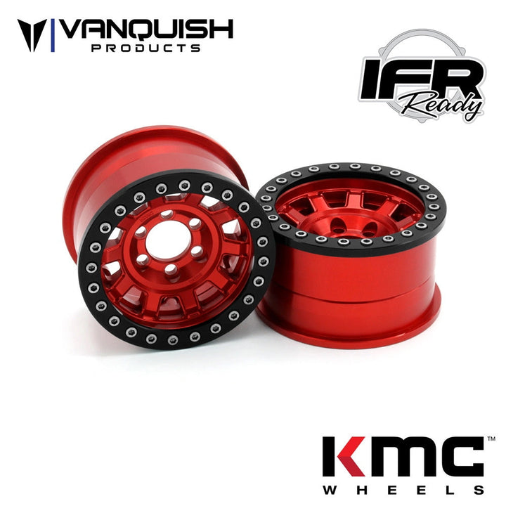 Vanquish VPS07783 KMC 1.9 KM236 Tank Red Wheels / Rims (4) Rock Cralwer