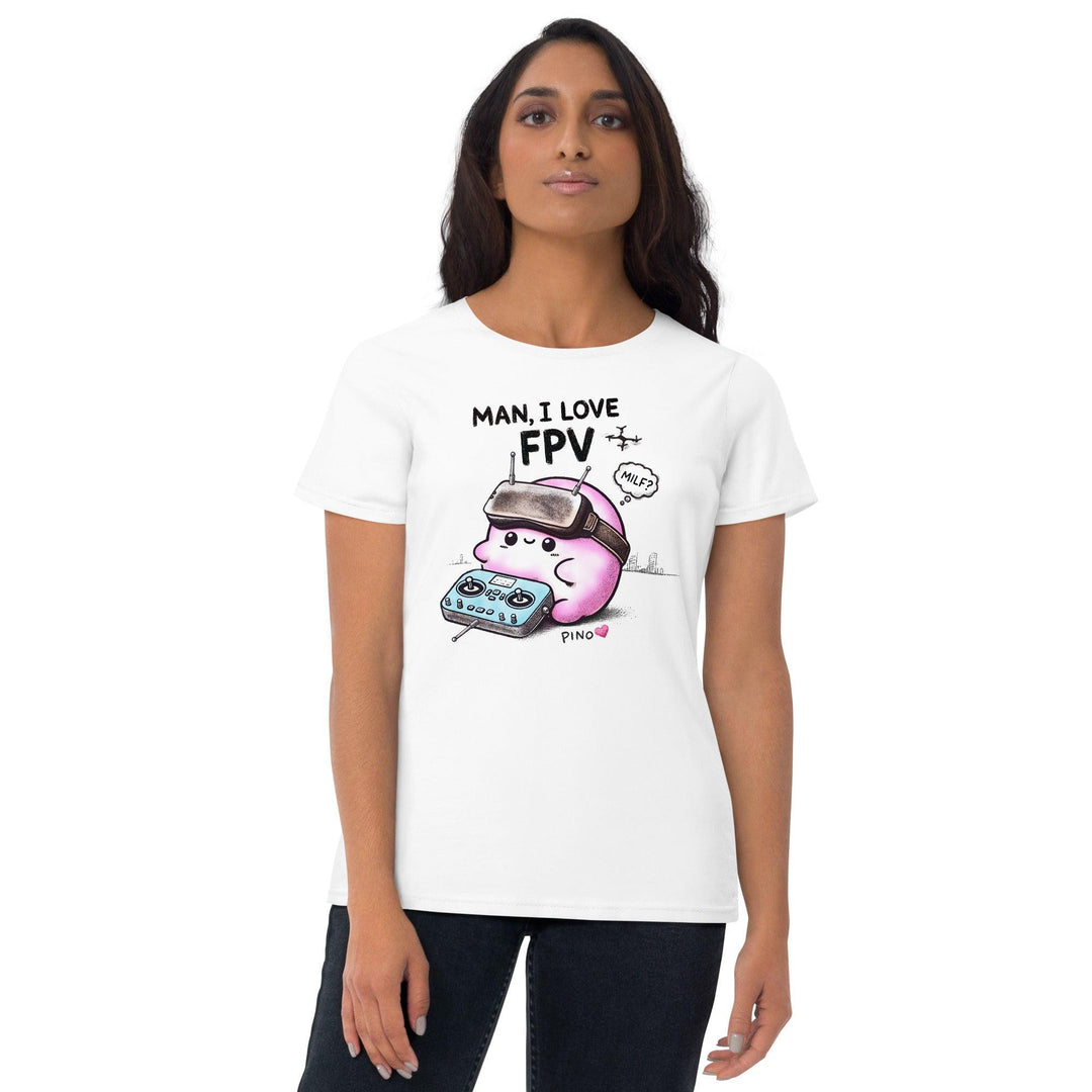 WREKD® "Man, I Love FPV ❤️ Pino" Women's Fitted Tee