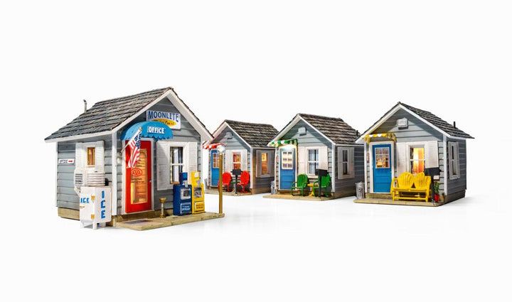 Woodland Scenics BR5877 O Scale Moonlite Motor Court Built & Ready Landmark Structure
