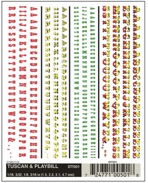 Woodland Scenics DT501 Tuscan & Playbill Decal Sheet (1)