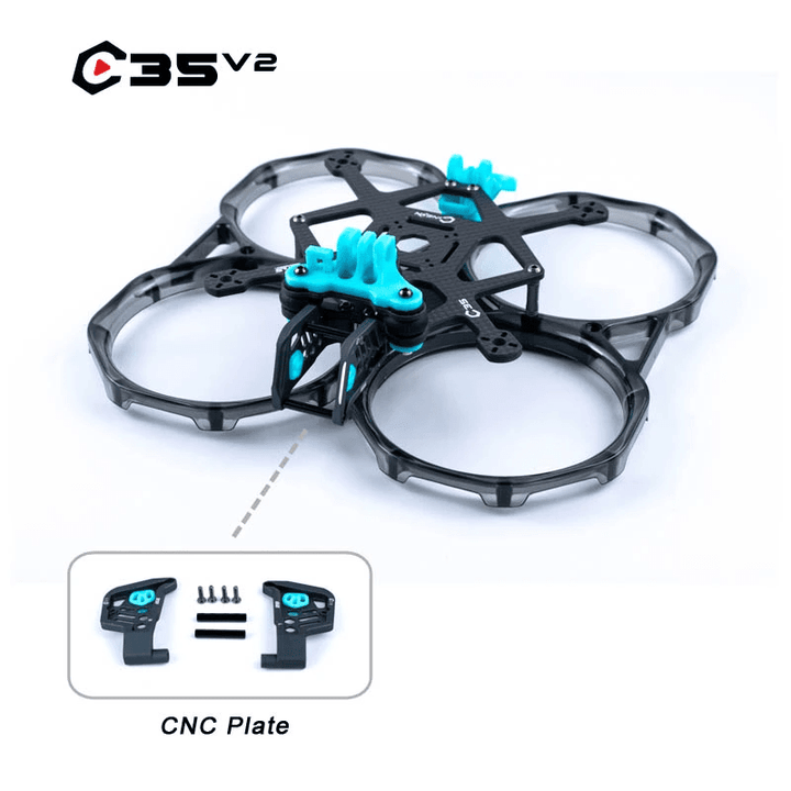 AxisFlying CineON C35 V2 Cinewhoop 3.5" Micro Frame Kit - Clear Gray Prop Guard at WREKD Co.