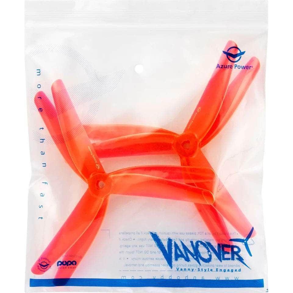 Azure Power Vanover Limited Edition 5.1x3.0x3 POPO Compatible Tri-Blade 5" Prop 4 Pack - Choose Color at WREKD Co.