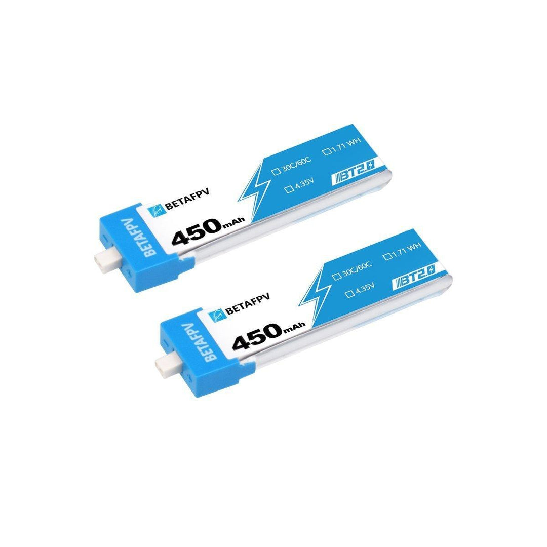 BetaFPV 3.8V 1S 450mAh 30C LiHV Whoop/Micro Battery 4 Pack - BT2.0 at WREKD Co.