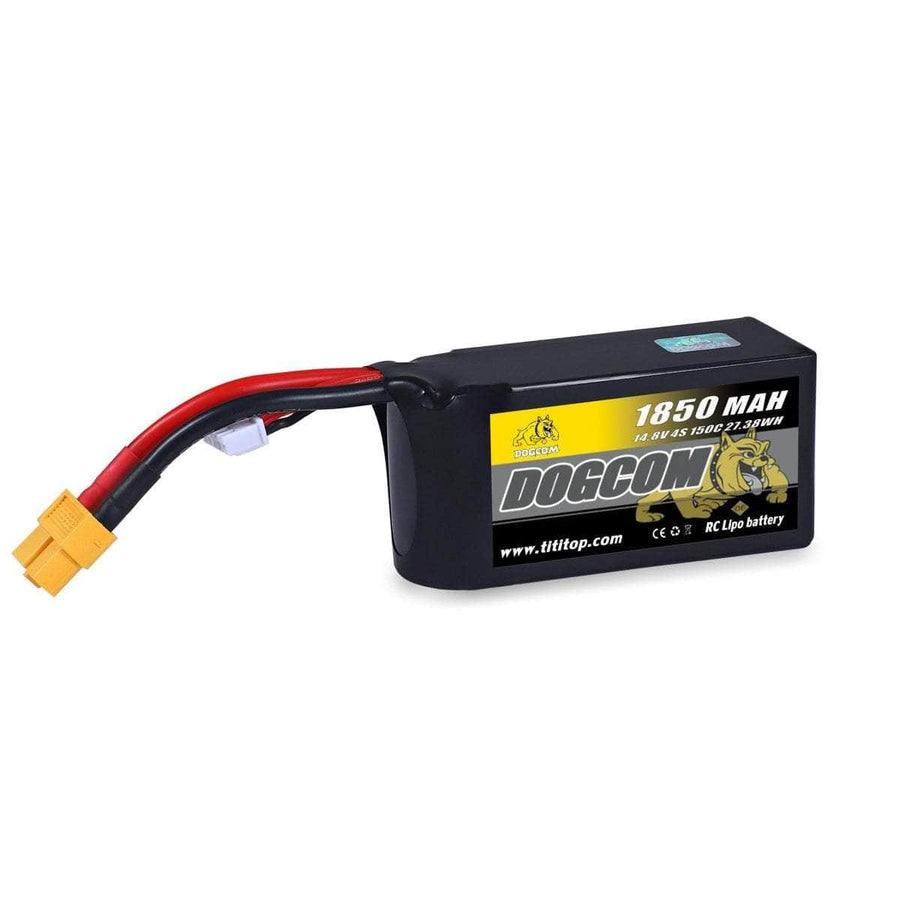 DogCom 14.8V 4S 1850mAh 150C LiPo Battery - XT60 at WREKD Co.