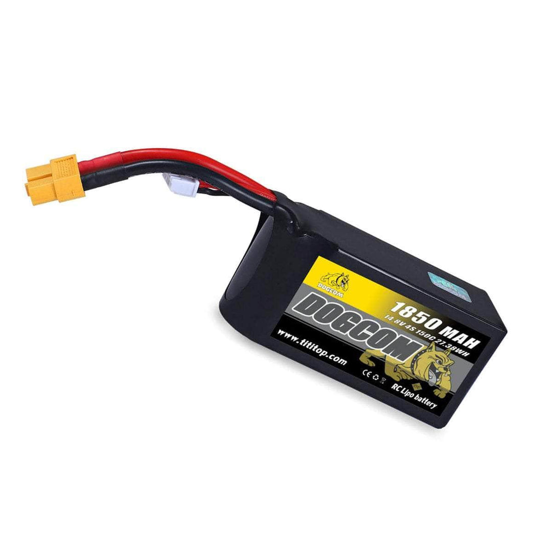 DogCom 14.8V 4S 1850mAh 150C LiPo Battery - XT60 at WREKD Co.