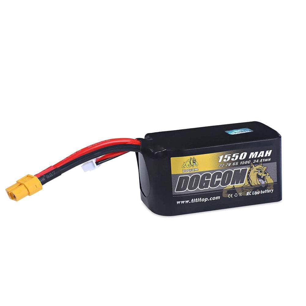 DogCom 22.2V 6S 1550mAh 150C Lipo Battery - XT60 at WREKD Co.