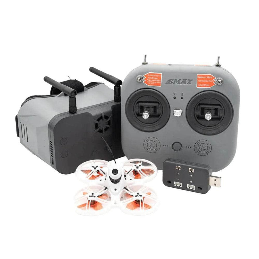 EMAX RTF Tinyhawk III Plus Whoop Ready-to-Fly ELRS 2.4GHz HDZero Kit w/ Goggles, Radio Transmitter, Batteries, Charger, Case and Drone at WREKD Co.