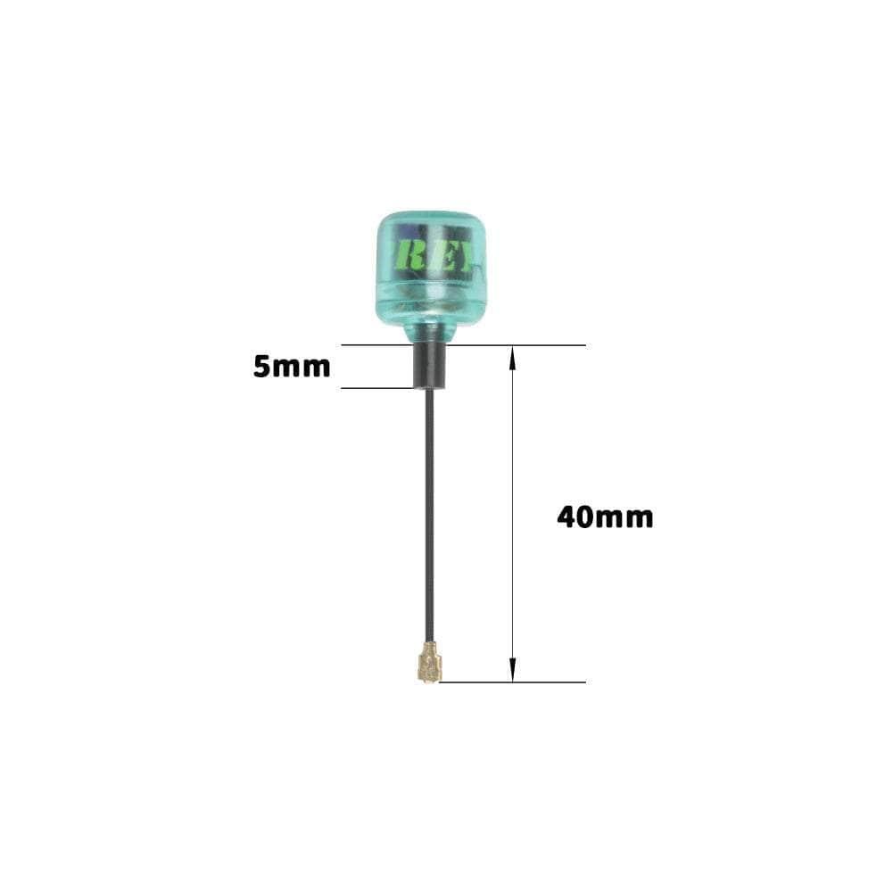 FlyFishRC Osprey 5.8Ghz 40mm U.FL Antenna - LHCP - Cyan at WREKD Co.