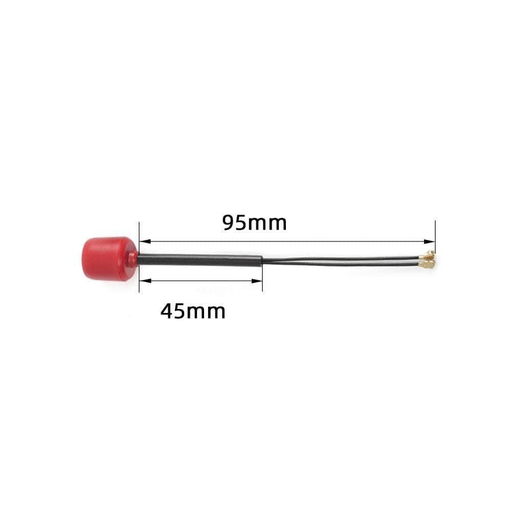 FlyFishRC Osprey Dual Band Antenna 5.8GHz / 2.4GHz 95mm U.FL Antenna for DJI O3 Air Unit - Red at WREKD Co.