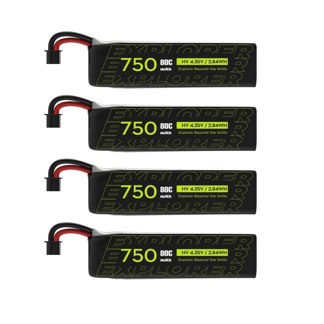 Flywoo Explorer V2 3.8V 1S 750mAh 80C LiHV Battery 4 Pack - A30 at WREKD Co.