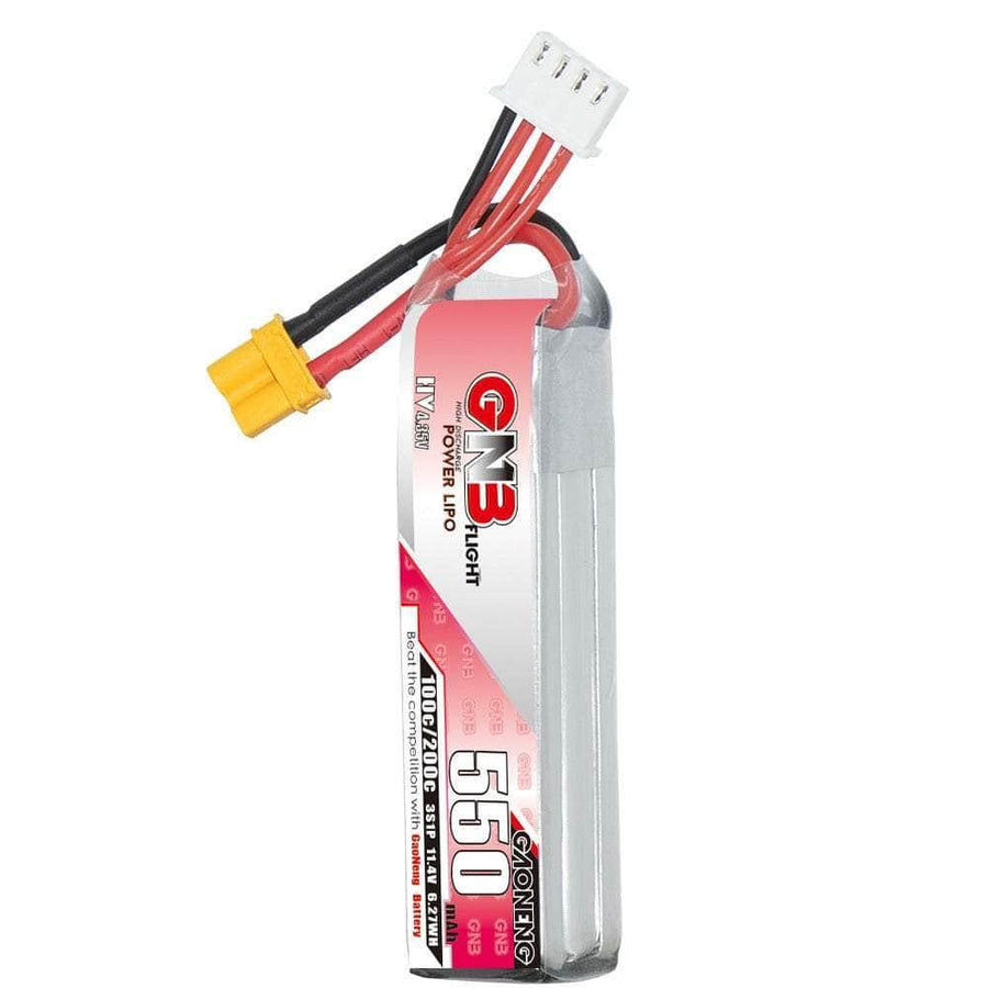 Gaoneng GNB 11.1V 3S 550mAh 90C LiPo Micro Battery (Long Type) - XT30 at WREKD Co.