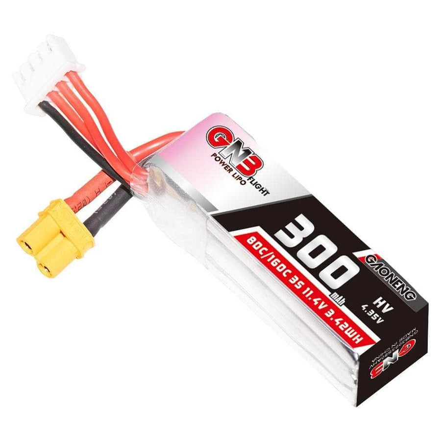 Gaoneng GNB 11.4V 3S 300mAh 80C LiHV Micro Battery - XT30 at WREKD Co.