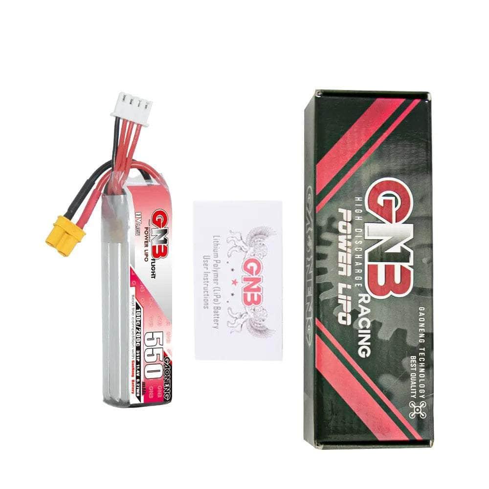 Gaoneng GNB 11.4V 3S 550mAh 100C LiHV Micro Battery (Long Type) - XT30 at WREKD Co.