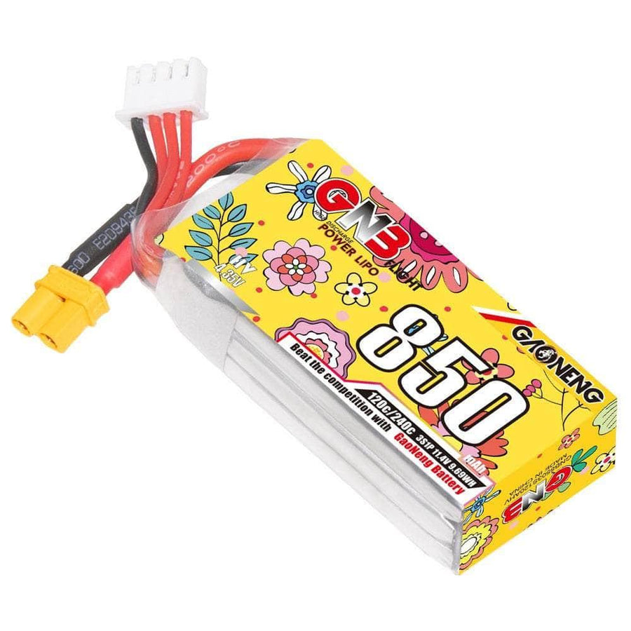 Gaoneng GNB 11.4V 3S 850mAh 120C LiHV Micro Battery - XT30 at WREKD Co.