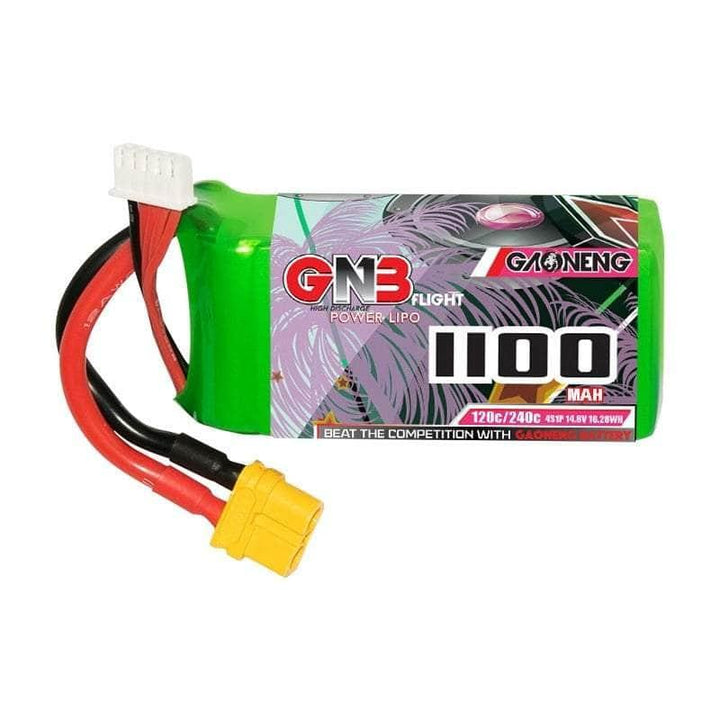 Gaoneng GNB 14.8V 4S 1100mAh 120C LiPo Battery - XT60 at WREKD Co.