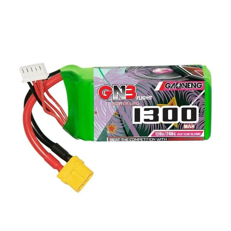 Gaoneng GNB 14.8V 4S 1300mAh 120C LiPo Battery - XT60 at WREKD Co.