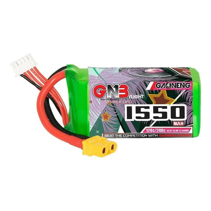 Gaoneng GNB 14.8V 4S 1550mAh 120C LiPo Battery - XT60 at WREKD Co.