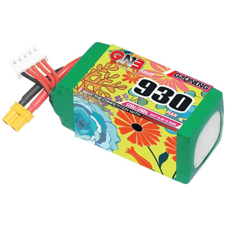 Gaoneng GNB 14.8V 4S 930mAh 120C LiPo Micro Battery - XT30 at WREKD Co.