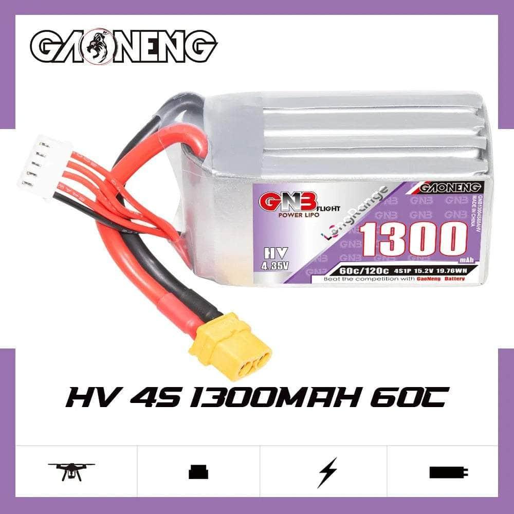 Gaoneng GNB 15.2V 4S 1300mAh 60C LiHV Battery - XT60 at WREKD Co.