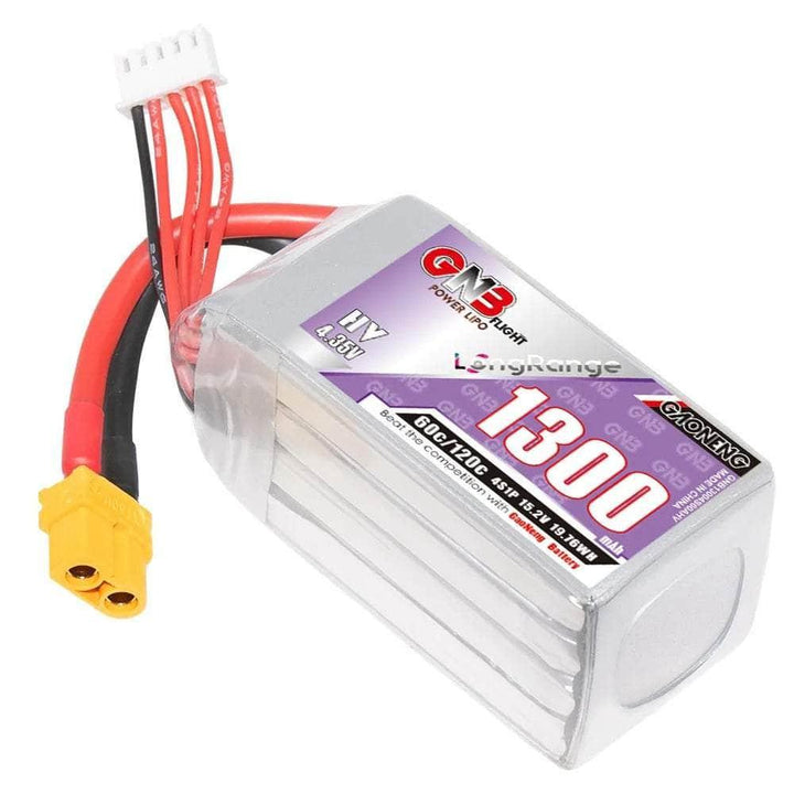 Gaoneng GNB 15.2V 4S 1300mAh 60C LiHV Battery - XT60 at WREKD Co.