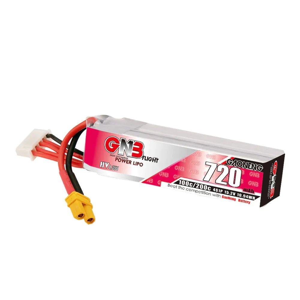 Gaoneng GNB 15.2V 4S 720mAh 100C LiHv Battery - XT30 at WREKD Co.